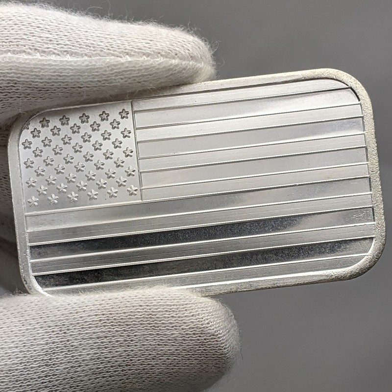 American Flag Ounce Pure Silver Bullion Bar 10 Piece Lot SilverTowne