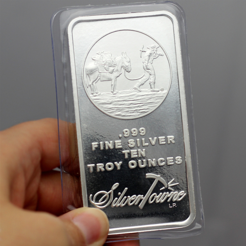 10 Oz 999 Fine Silver Trademark Logo Bar 5 Piece Lot Silvertowne