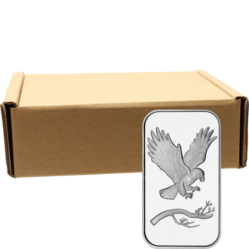 1 oz .999 Fine Silver Bar Eagle ST Trademark Design