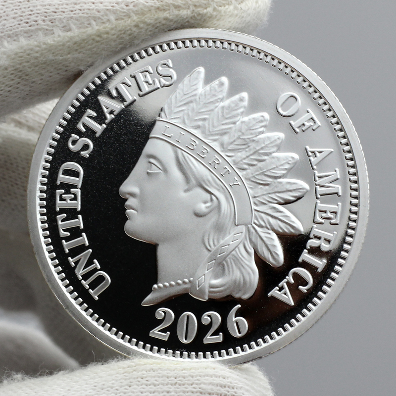 2026 Indian Head Cent Replica 1oz Silver Round 500pc Lot | SilverTowne