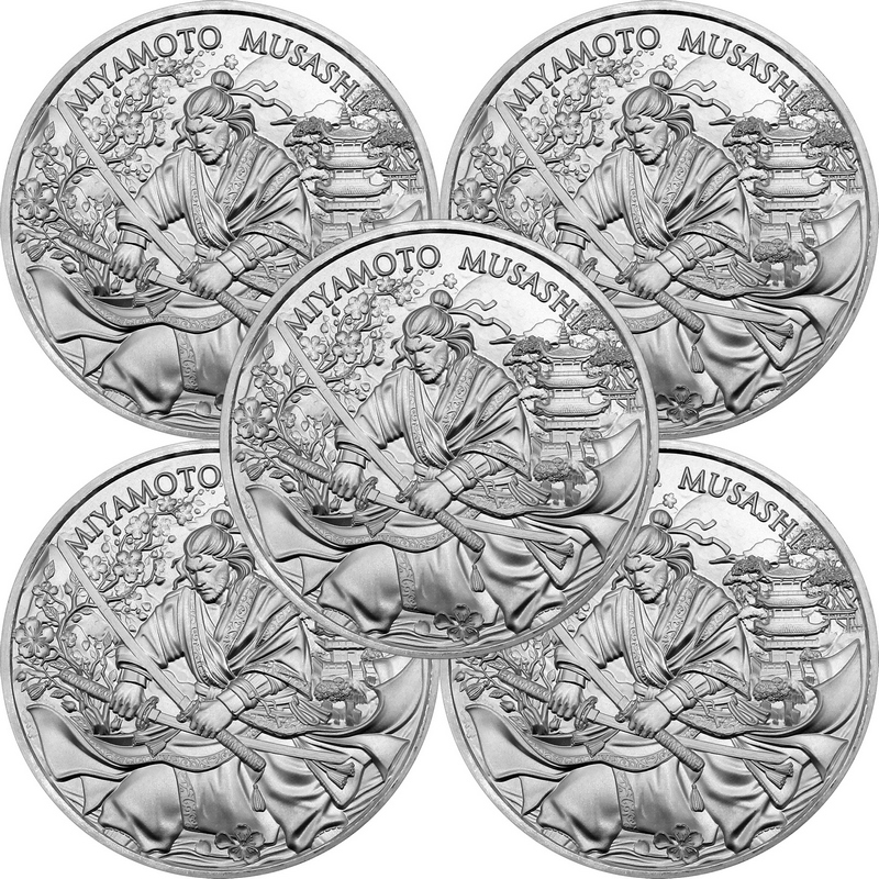 Miyamoto Musashi Legendary Warriors Series 1oz .999 Silver Round
