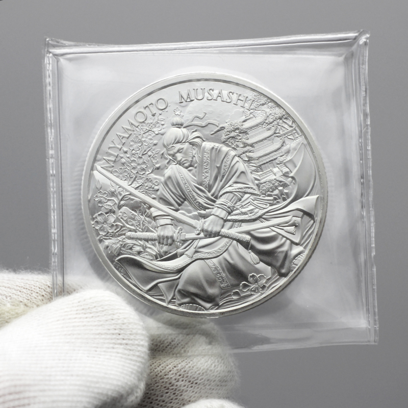 ブ*太様 ラオス　銀杯　965g Miyamoto Musashi Legendary Warriors Series 1oz .999 Silver Round