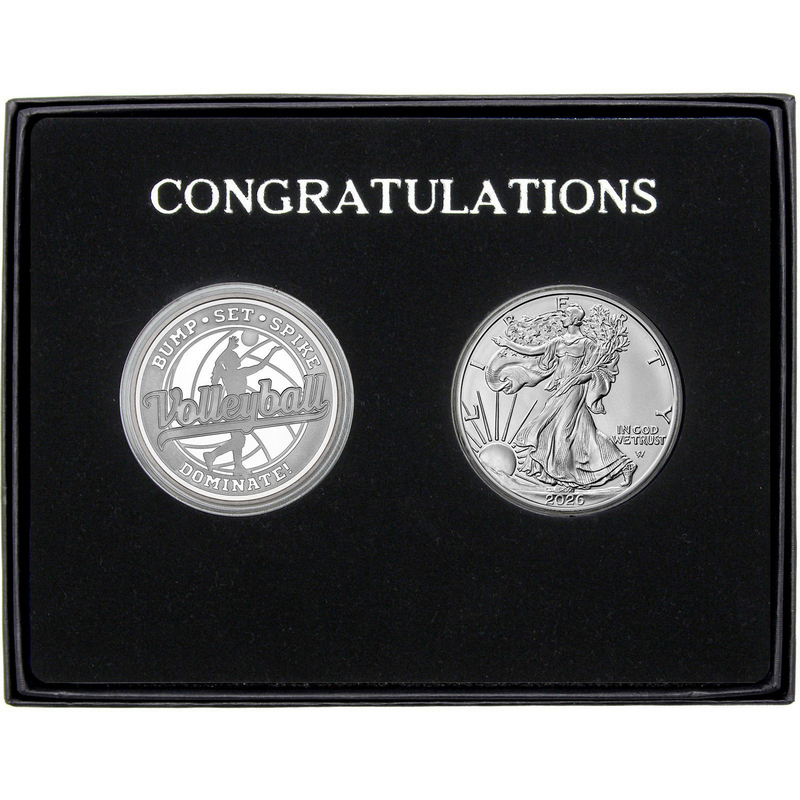 Congratulations Volleyball Athlete Silver 2pc Gift Set | SilverTowne