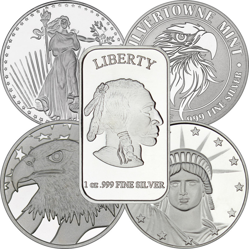 Pledge of Allegiance Silver Eagle 1 oz .999 Silver Round LOT of 5