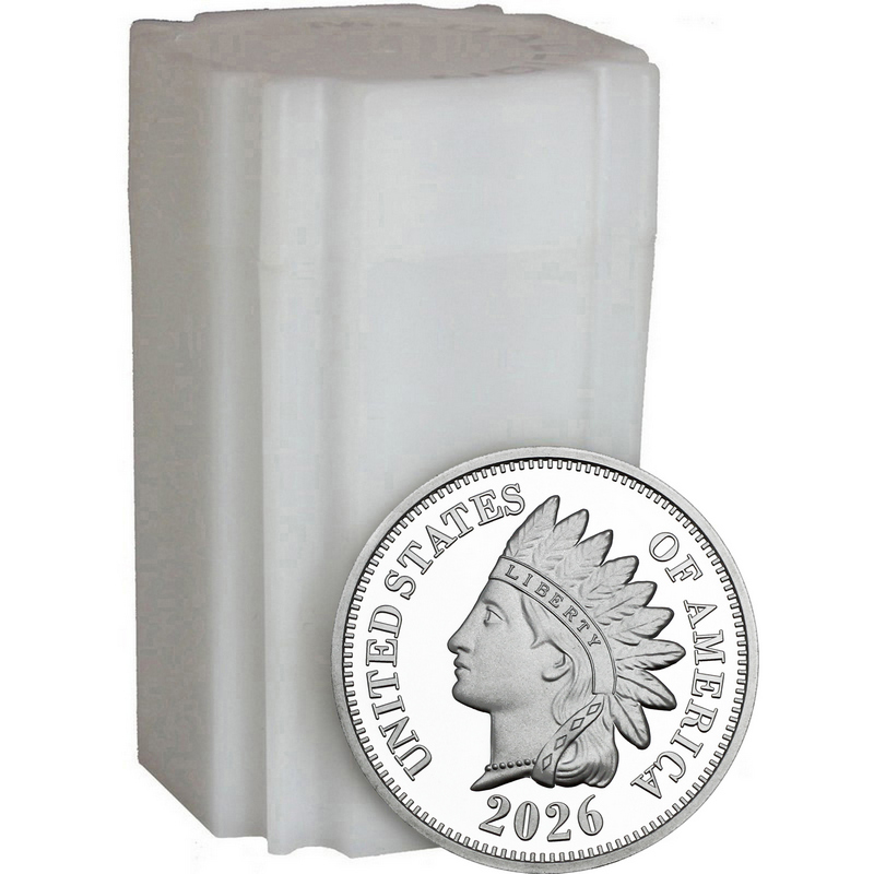 2026 Indian Head Cent Replica 1oz Silver Round 20pc Tube | SilverTowne