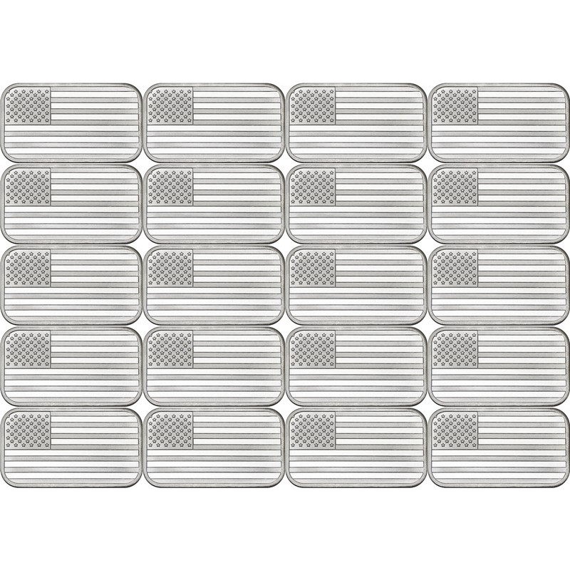20pcs.アメリカン　シンバー999 20 x 1 oz .9999 Silver Bar - Scottsdale Mint VORTEX Silver Bullion