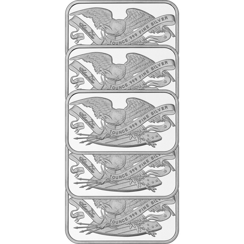 Retro Eagle & Shield 1 Ounce Silver Bar | SilverTowne