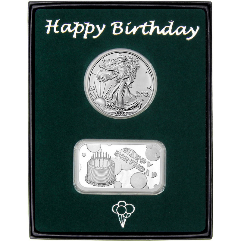 in Happy Birthday Capsule Silver American Eagle 