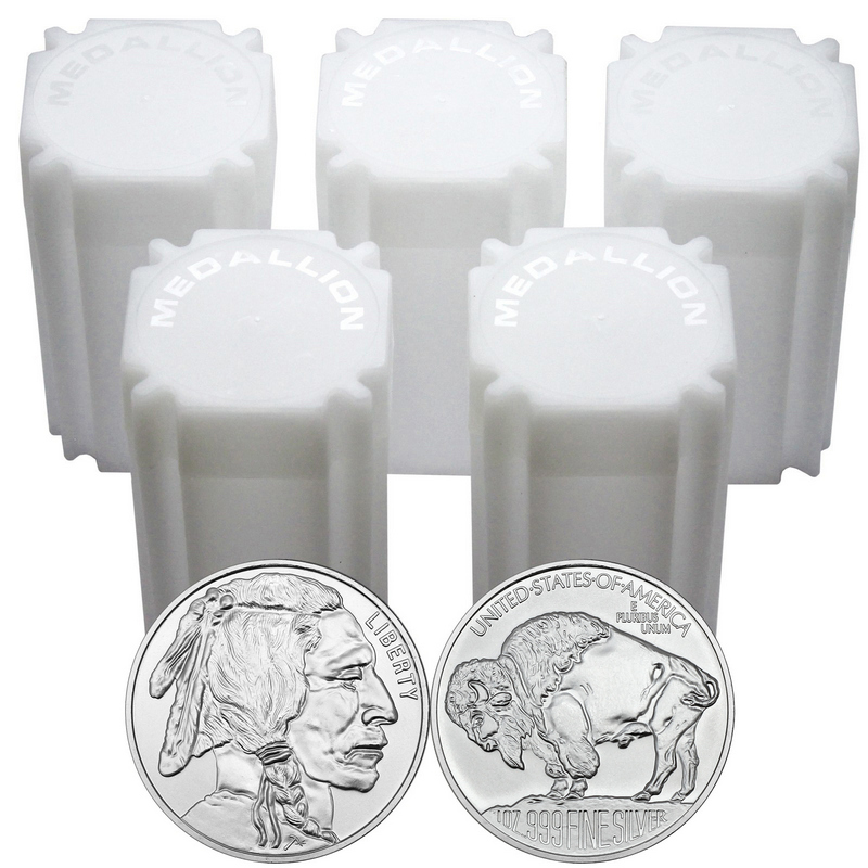 No Date Buffalo Medallion 1oz .999 Silver LOT OF 5