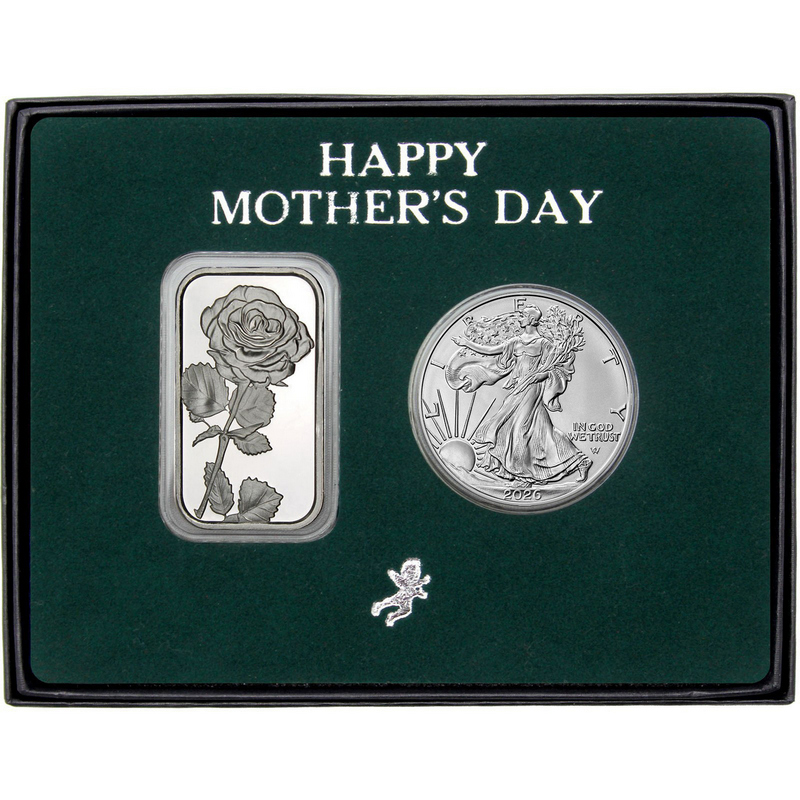 Mother's Day Rose Gift Silver Bar 2pc Set | SilverTowne