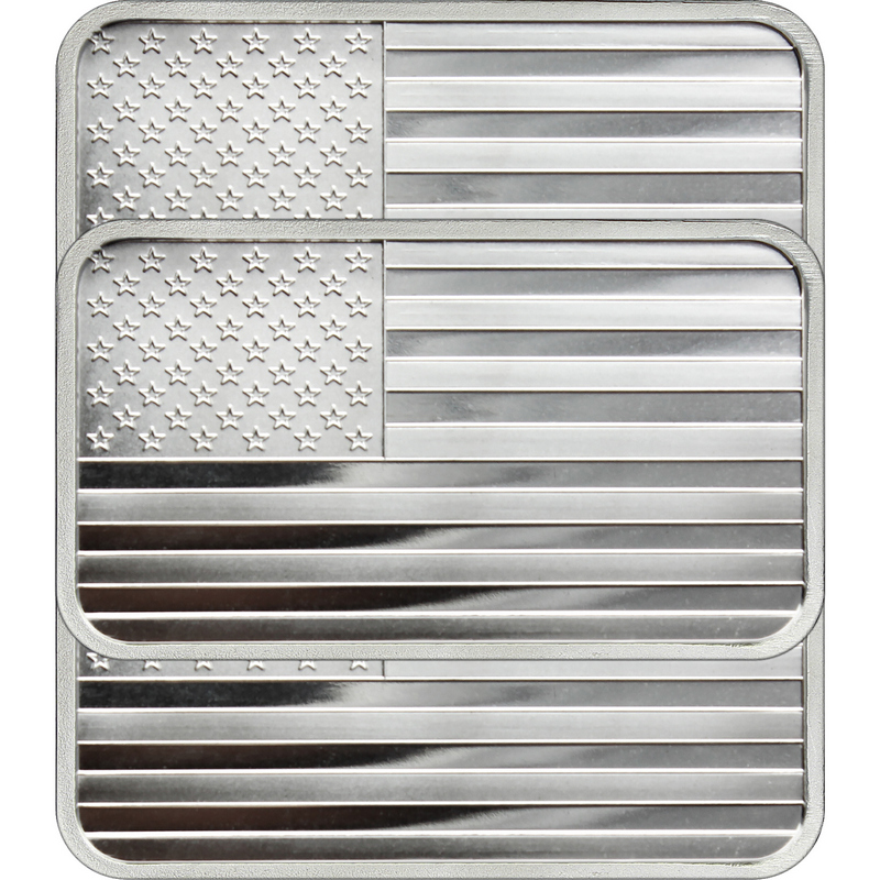 5 oz .999 Fine Silver Bar American Flag | SilverTowne