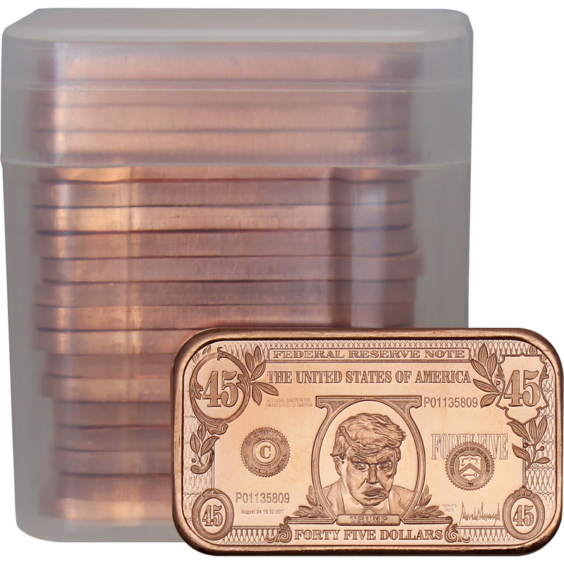 Donald Trump 45 Banknote 1 AVDP oz .999 Fine Copper Bar | SilverTowne