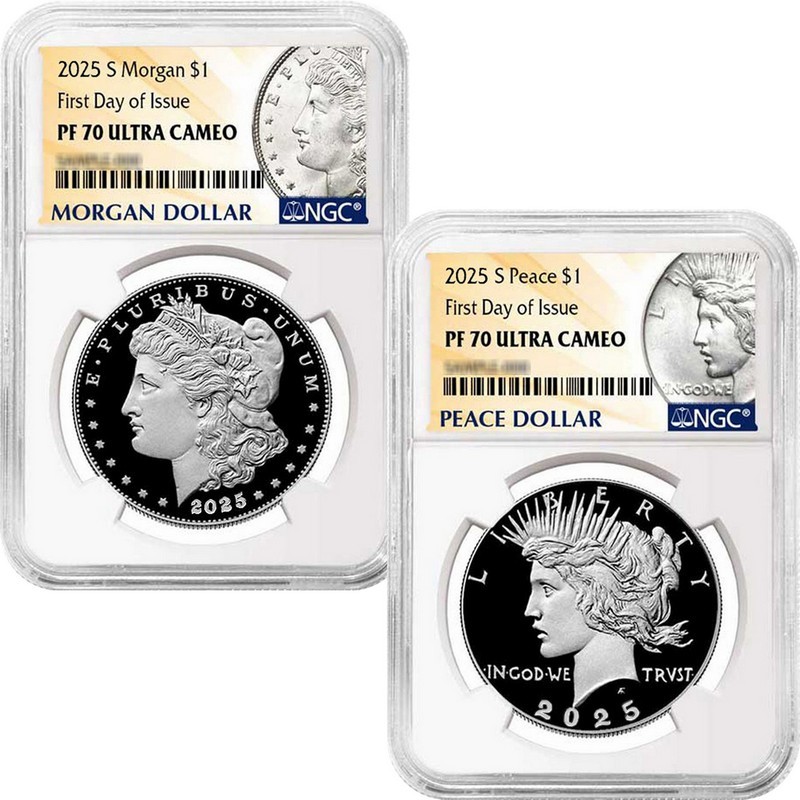 2025 S Morgan & Peace Silver $ Set NGC PF70 UC FDI | SilverTowne