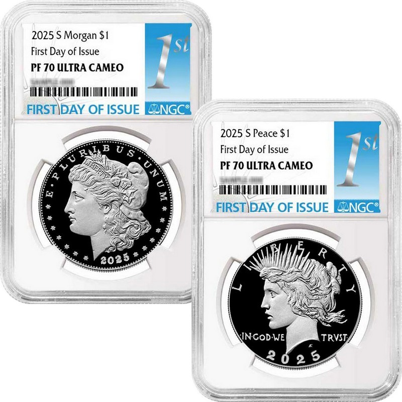 2025 S Morgan & Peace Silver $ Set NGC PF70 UC FDI | SilverTowne