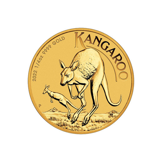 2022 Australia Gold Kangaroo Quarter Ounce BU Coin