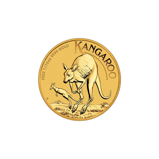 2022 Australia Gold Kangaroo Tenth Ounce BU Coin