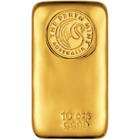 Australian Perth Mint Cast 10oz Gold Bar