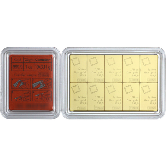 Valcambi 1oz Gold CombiBar Bar