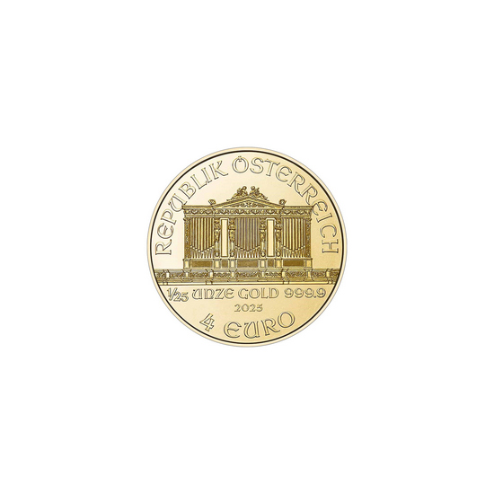 2025 Austria Gold Philharmonic Twenty-Fifth Ounce BU Coin 2025 Austria Gold Philharmonic Twenty-Fifth Ounce BU Coin