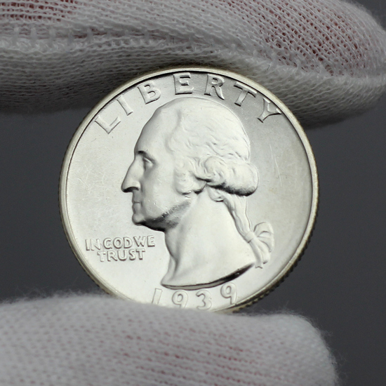 1939 S Silver Washington Quarter BU Condition