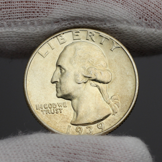 1939 D Silver Washington Quarter BU Condition