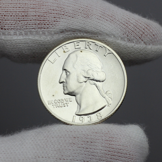 1938 S Silver Washington Quarter BU Condition