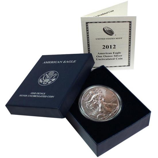 2012 W Silver American Eagle BU Burnished in OGP