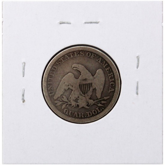 1861 Liberty Seated Quarter in G/VG Condition