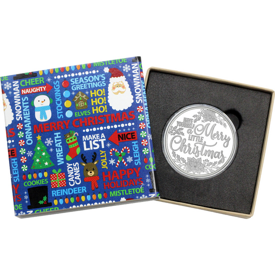 2020 Christmas Wishes and Mistletoe Kisses Candy Cane 1oz .999 Silver Round in Gift Box