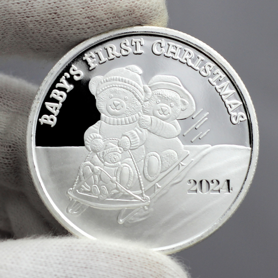 2023 Baby's First Christmas Penguin 1oz .999 Silver Medallion