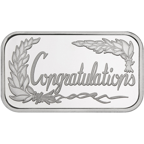 Congratulations 1oz .999 Silver Bar Dated 2025 in Gift Box Congratulations 1oz .999 Silver Bar Dated 2025 in Gift Box