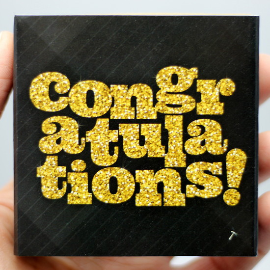 Congratulations! Gold Glitter Custom Gift Box Sleeve for Easy Gift Giving!