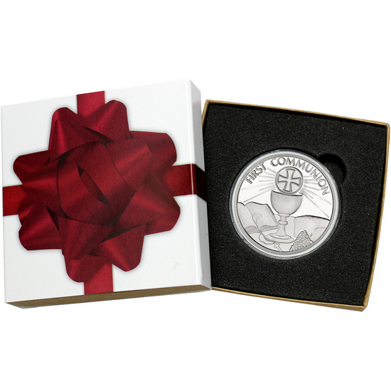 First Communion 1oz .999 Silver Medallion Dated 2024 in Gift Box