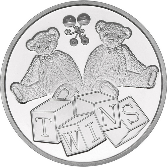 Twins Welcome Baby Medallion 1oz .999 Silver Medallion Dated 2025 in Gift Box Twins Welcome Baby Medallion 1oz .999 Silver Medallion Dated 2025 in Gift Box