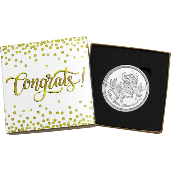 Anniversary Bells 1oz .999 Silver Medallion Dated 2019