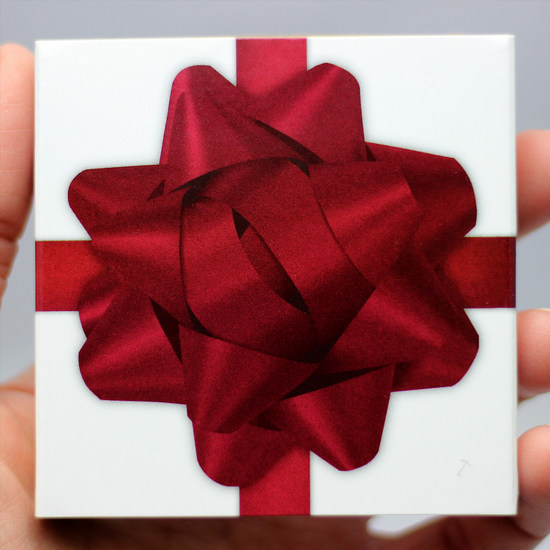 Custom Maroon Ribbon Gift Box Packaging