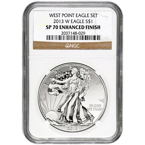 2013 W Silver American Eagle West Point Eagle 2pc Set NGC 70  Brown Label 2013 W Silver American Eagle West Point Eagle 2pc Set NGC 70  Brown Label