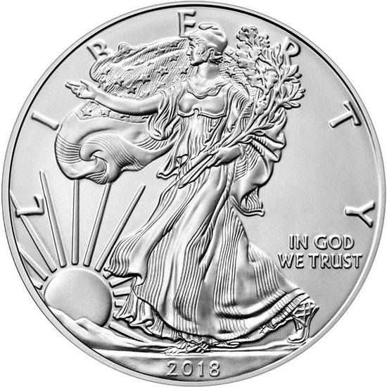 2018 W Burnished Silver American Eagle BU in OGP