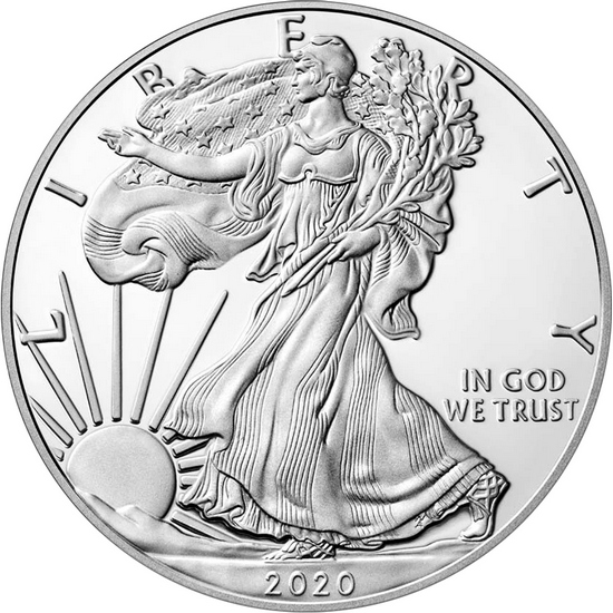 2020 W Silver American Eagle Coin PF in OGP