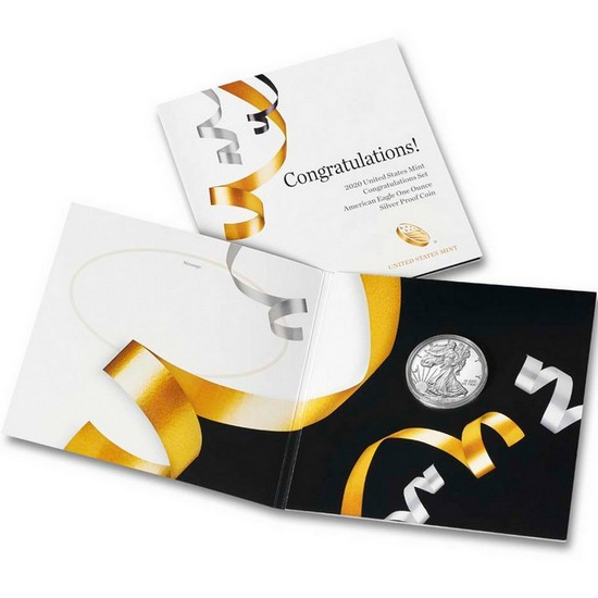 2020 W Proof Silver American Eagle Coin Congratulations Set