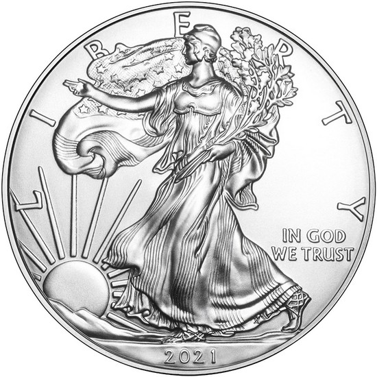 2021 Silver American Eagle BU Type 1 Coin in Flip