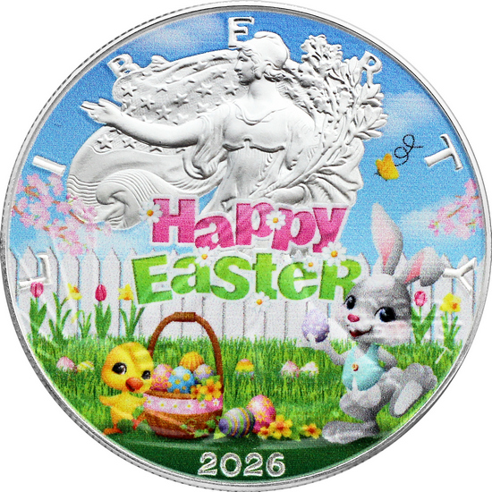 2026 Colorized Special Edition St. Patrick's Day Silver American Eagle BU Coin in Box with COA