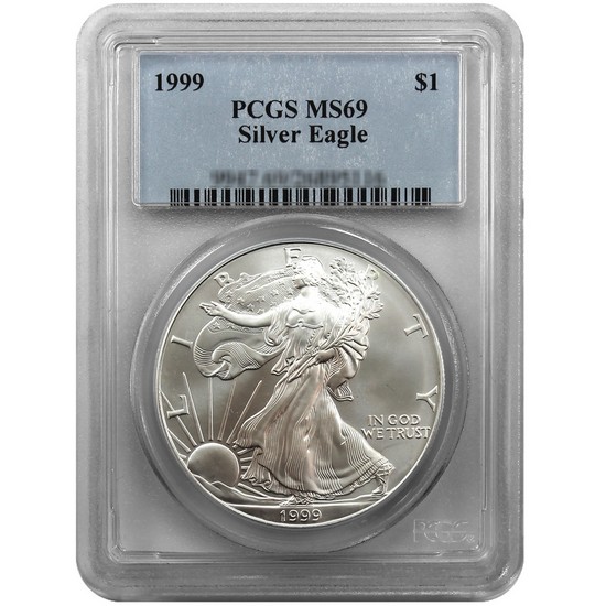 1999 Silver American Eagle MS69 PCGS