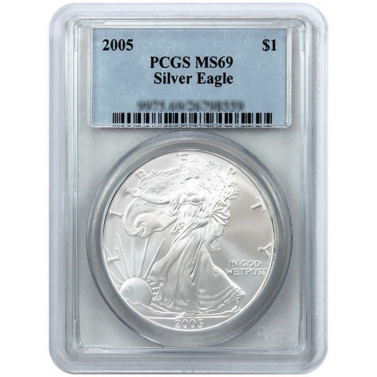 2005 Silver American Eagle MS69 PCGS