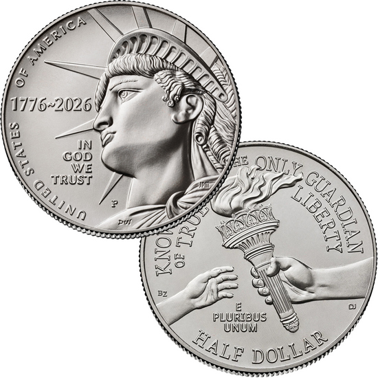 1776-2026 P & D Enduring Liberty Semiquincentennial Half Dollar Rolls