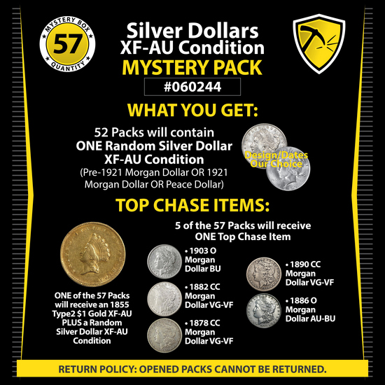 Random Years of Silver Dollars in XF-AU Condition Mystery Pack #060244