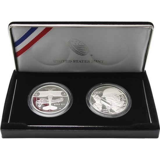2018 Silver World War I Centennial Coin and Air Service Medal Proof Set