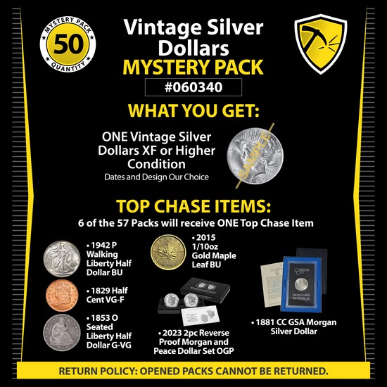 Vintage Silver Dollars Mystery Pack #060340