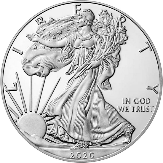 2020 S Silver American Eagle Coin PF in OGP
