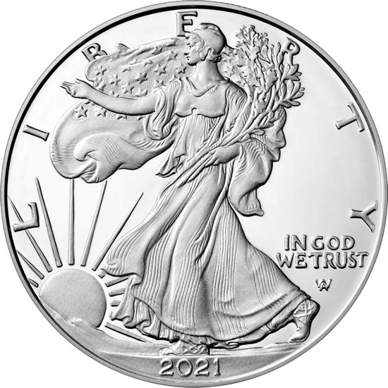 2021 S Silver American Eagle Type 2 Eagle Landing Coin PF in OGP